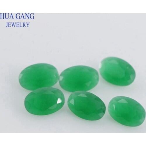 2x3~13x18mm Green Translucent Color Oval Shape Loose Glass Beads Synthetic Gems For Jewelry Wholesale Free Shipping