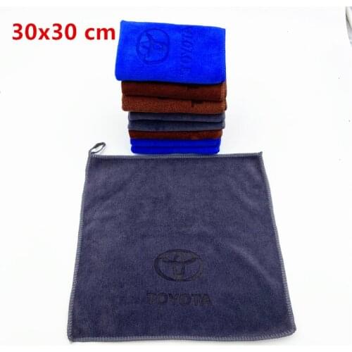 30x30 Microfiber Car logo towel Car wash clean towel For Toyota camry chr corolla rav4 yaris prius car accessories