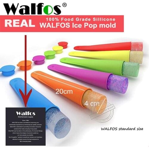 WALFOS 4 Pieces Food Grade Silicone Ice Pop Mold Popsicle Maker Frozen Tray DIY Ice Cream Tools Jelly Lolly Mould For Popsicles
