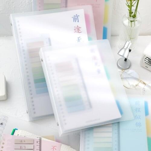 A5 B5 Macaron Notebook Rings Binder Loose Leaf Transparent File Folder Planner Stationery Journal Notebook Office Supplies Gifts