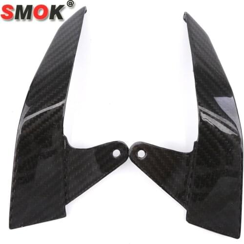 SMOK Motorcycle Accessories Headlights Plaques Lamp Decoration Plate for Yamaha MT 09 2017 2018 2019 Modified Carbon Fiber Black