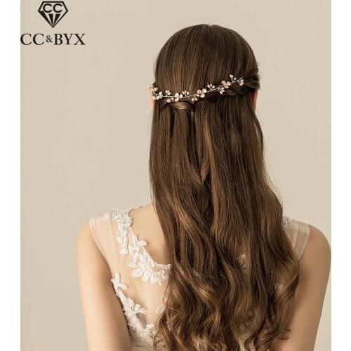 CC Hairbands Headbands Crown Romantic Jewelry Freshwater Pearl Wedding Hair Accessories For Bridal Bridesmaids Flower Shape O527