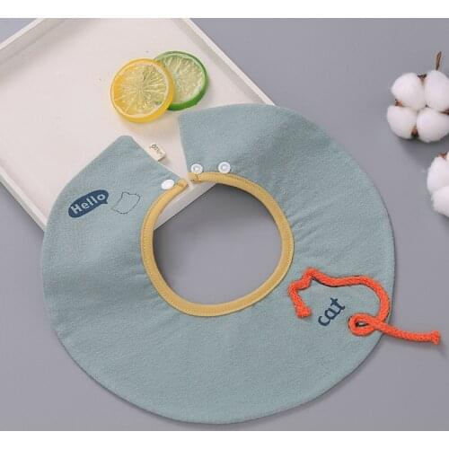Infant Burp Cloths Rotating Baby Cotton Cloth Bibs 360 Degree Waterproof Baby Round Saliva Towel Soft Comfortable WWD034