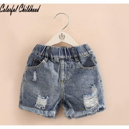 Hot Sale Summer New Fashion Girls Shorts Baby Girls Clothing Ripped Hole Denim Shorts Jeans Children Kids Clothes 2-12 Yrs