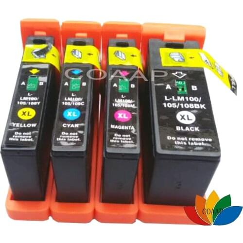 4 Compatible lexmark LM-100xl LM-105xl LM-108xl ink cartridge for s305 s405 s505 s605 printer