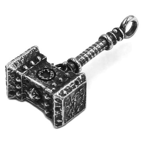 Classic Thor Hammer Pendant Stainless Steel Pendant Necklace Norse Viking Axe Biker Mens Pendant SWP0522A