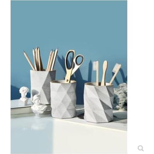 Creative pen holder storage box, student desktop office decoration, Nordic personality multi-functional makeup brush bucket