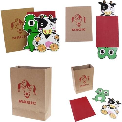 1 Set New Magic Tricks Cows Small Cute Frog Cartoon Children Educational Animals Stage Interactive Magical Props Learning Gifts