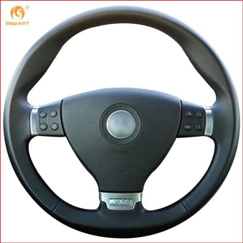 Mewant for Volkswagen VW Passat R36 Black Micro Fiber Artificial Leather Car Steering Wheel Cover Accessories