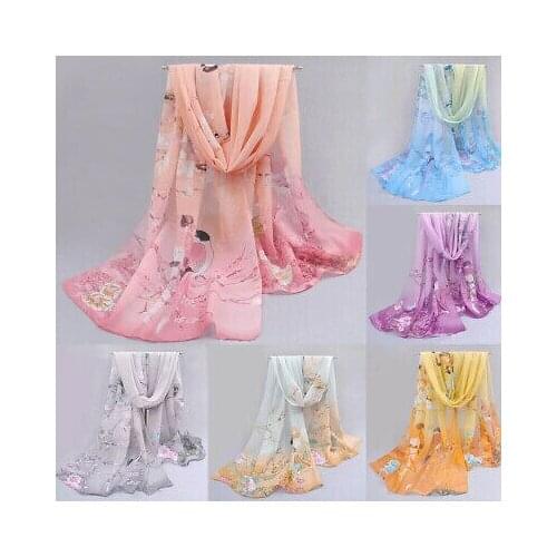 Cute Chiffon Women Scarf Neck Shawl Scarf Soft Scarves Wrap Stole Warm Gift Headscarf