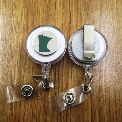 Minnesota ID Badge Reel gift for him/her friend family retractable recoil id badge holder work fun
