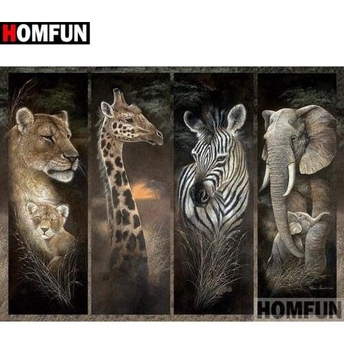 HOMFUN Full Square/Round Drill 5D DIY Diamond Painting "Animal collection" Embroidery Cross Stitch 5D Home A08071