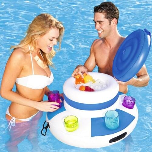 Inflatable Mattress Ice Bucket For Pool Floats Beer Drink Kids Adult Summer Swimming Party Fun Water Floating Island Buoy Toys