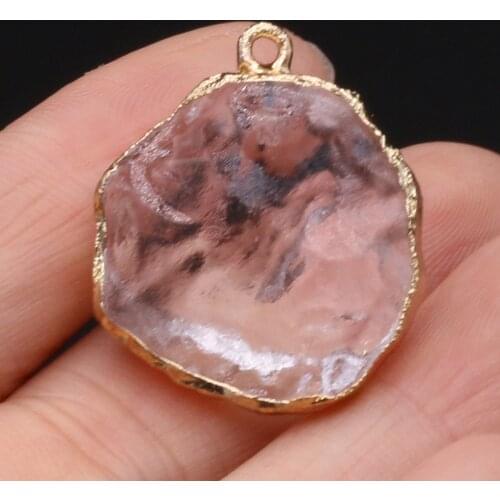New Style Natural Stone Pendant Irregular Round Pendant For Jewelry Making DIY Necklace Bracelet Handmade Size 25 X 25 MM