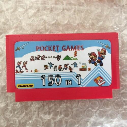 New Arrival 150 In 1 Full List Pocket Game 60 Pin Game Card For 8 Bit Game Player Drop Shipping