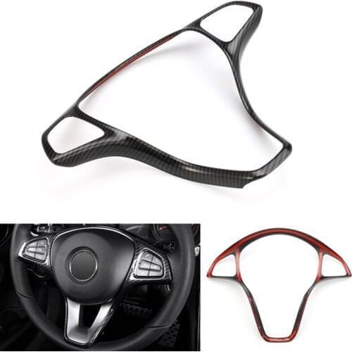 Carbon Fiber Type Steering Wheel Cover For Benz C-Class W205 14-17 / Glc-Class