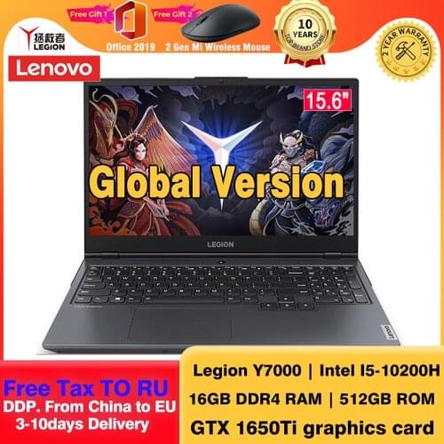 Original Lenovo Legion Y7000 Gaming laptop i7-10750H i5-10200H Intel Core 10th Gen Processor Notebook 16GB 512GB WiFi Computer