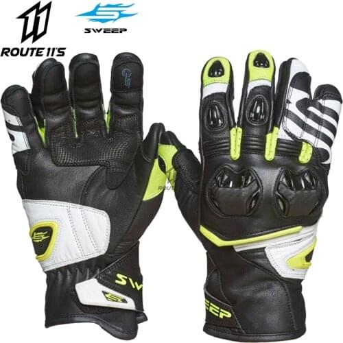 SWEEP Riding Gloves Mens Motorcycle Four Seasons Competitive Heavy Machine Track Street Car Anti-fall Carbon Fiber Touch Screen