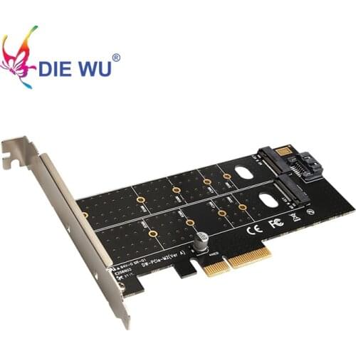 PCIe to M Key B Key SATA Port Expansion Converter Adapter PCI Express to M.2 NVMe SSD NGFF Riser Card Expansion Card TXB044