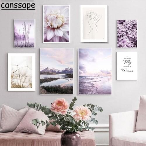 Landscape Posters And Prints Peony Flower Paintings Sea Poster Reed Dandelion Print Abstract Wall Painting For Living Room Decor