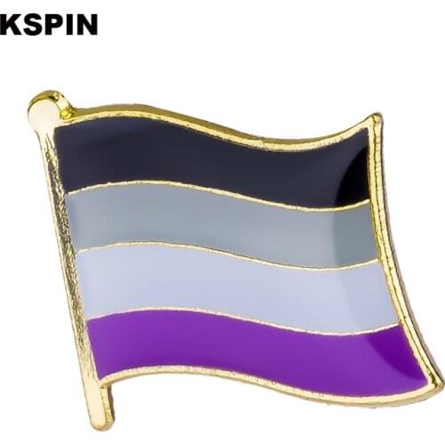 Asexual Pride Flag Badge Clips Button for Clothes Metal Kawaii Pins in Brooches XY0137