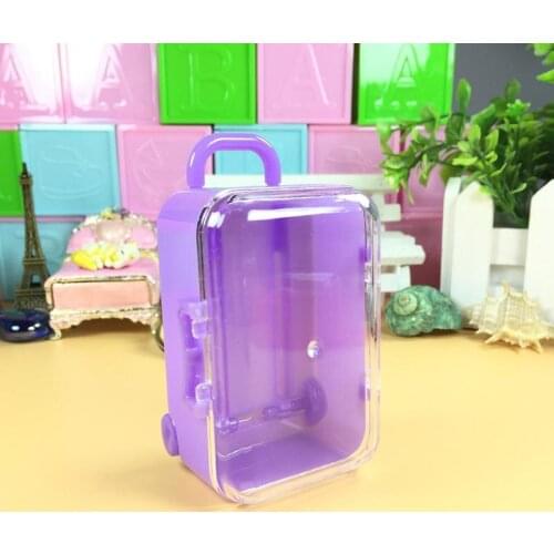 Clear Transparent Travel Luggage Design Plastic Candy Box Mini Suitcase Wedding Baby Shower Chocolate es Christmas Gifts