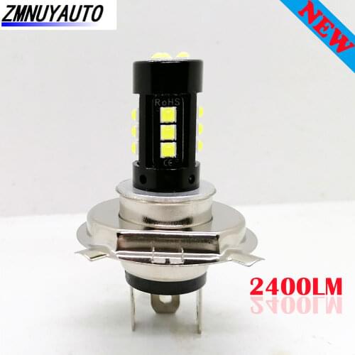 H4 LED Moto H6 BA20D LED Motorcycle Headlight Bulbs 2400Lm 18SMD 3535LED White Hi Lo Lamp Scooter Accessories Fog Lights 12V