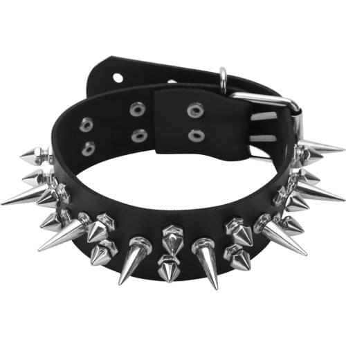 Unisex Spike Choker Punk Collar Goth Necklace Fashion Vegan Leather Belt Chocker Accessories Harajuku Gothic Jewelry Halloween