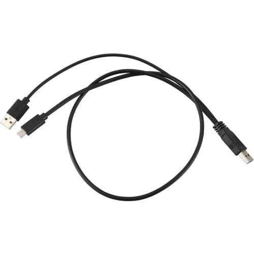 USB 3.0 Male & USB 2.0 Dual Power Data Y To Type-C USB-C Cable for Laptop & Hard Disk Cable UC-125