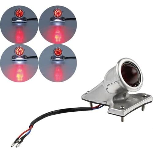 Motorcycle Rear 12V Vintage Style Brake Tail Light For Harley Davidson Bobber Chopper Chrome/Black