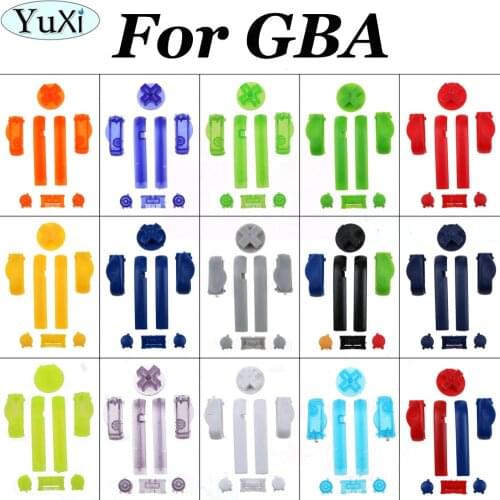 YuXi Plastic LRAB Button D-Pad For Nintend for Game boy Advance Buttons Frame for GBA D Pads Power ON OFF buttons Red Blue Green
