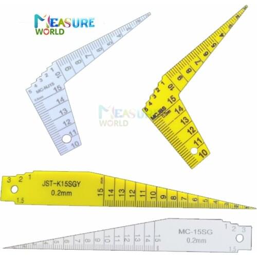 1pcs Japanese K15SG plastic feeler gauge 1-15mm Taper Welding Feeler Gauge Gage Gap Ruler Automobile industry Measuring Tools