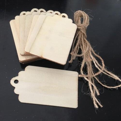 10pcs Blank Wood Wooden Gift Tags For Wedding Christmas Tree Hanging Decor