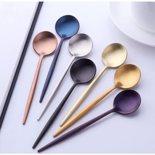 4 Color Tea Spoons Stainless Steel Small Coffee Spoons Gold Tableware Cutlery Unique Gold Small Dessert Spoon