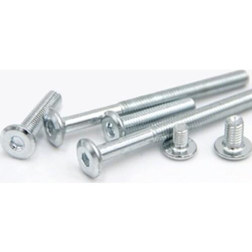 6pcs M8 inner hexagon chamfered flat head furniture machine screws carbon steel galvanized