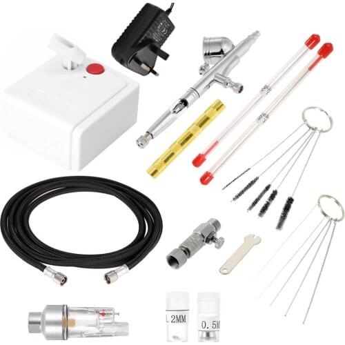 Professional Gravitation Feed Dual Action Airbrush Air Compressor Kit for Art Painting Manicure Spray Model Brush Tool Set