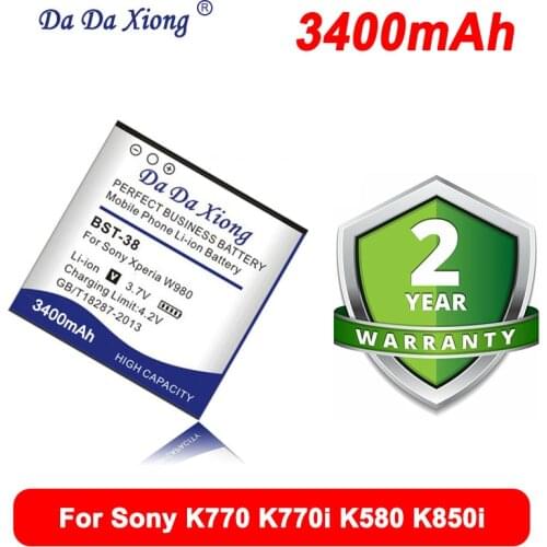 3300mAh BST-38 Battery for Sony Xperia T650i W580c W980 Z770i C510 C902 C905 K770 K858 K850 R300i R306c S302c S312 S500c S303c
