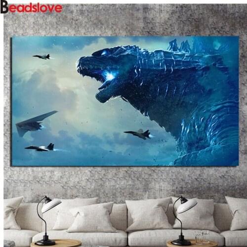 Beast battle airplanes Cartoon 5D Diy Diamond Painting Diamond Embroidery sale full Mosaic 3d picture of rhinestones