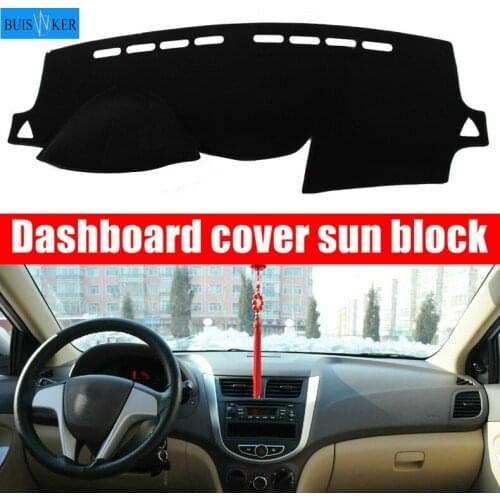 For Hyundai Solaris Verna 2012-2017 Right and Left Hand Drive Car Dashboard Covers Mat Shade Cushion Pad Carpets Accessories