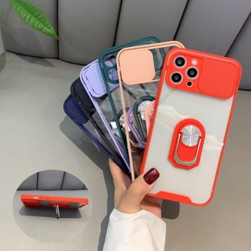 Case for iPhone 12 Pro max 7 8 Plus XR Camera Lens Protection Phone Cover For iphone 11 12 pro Magnetic Ring Stand Holder Cases