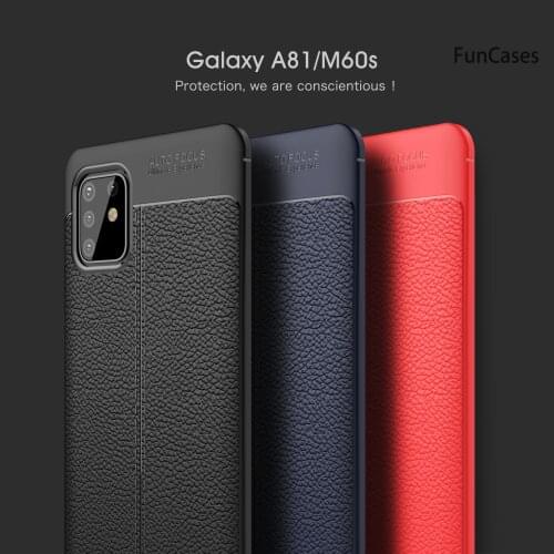 Anti Fingerprint Lychee Shell Case For Galaxy M80S Cover Samsung A21S A81 A31 A91 M60S A30 A20E M40S A20S A20 M31S A30S M30S
