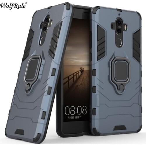 WolfRule Huawei Mate 9 Case TPU Hard PC Huawei Mate 9 Case Ring Holder Stand Magnetic Armor Case Huawei Mate 9 Phone Funda 5.9"