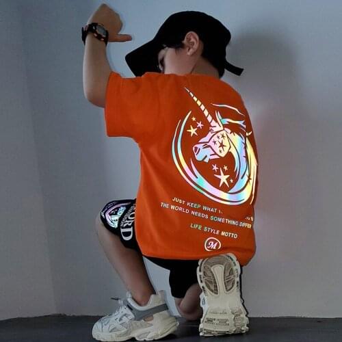 Children Boy Clothes 3D Print Unicorn T-shirt Colorful Boy Clothes Summer Boy O-Neck Short Sleeve + Shorts 2-Piece Set