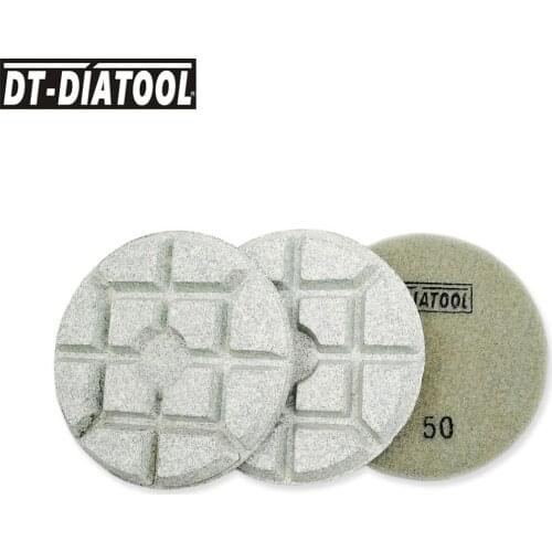 DT-DIATOOL 3pieces Dia 100mm/4" Diamond Resin Bond Concrete Polishing Pads Sanding Discs Repairing Concrete Floor
