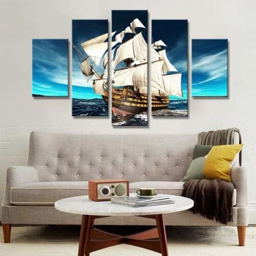 2019 daimond painting 5pcs full square round drill mosaic sailboat Pattern paintings diamond art stitch Living room decoration