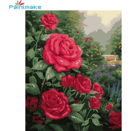 Paintmake flowers DIY Paint By Numbers Oil Painting On Canvas Home Decoration Painting Rose Wall Art Picture For Kids