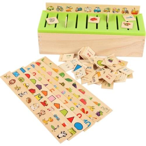 Mathematical Knowledge Classification Cognitive Matching Kids Montessori Early Educational Learn Toy Wood Box Gifts for Children