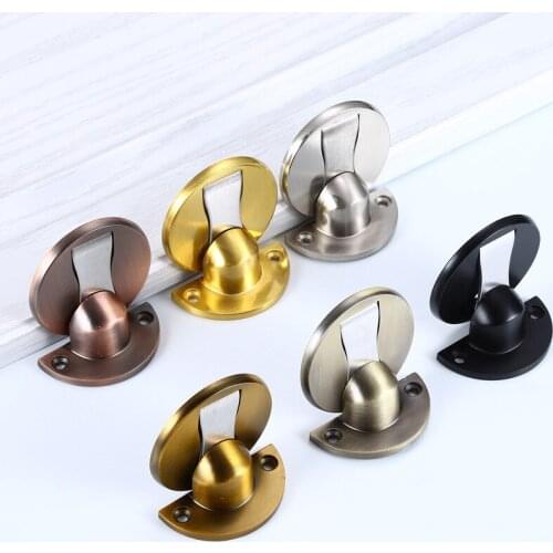 Magnetic Door Stops SUS304 Door Stopper Hidden Door Holders Stainless Steel Nail-free Doorstop Catch Floor Wall Protector