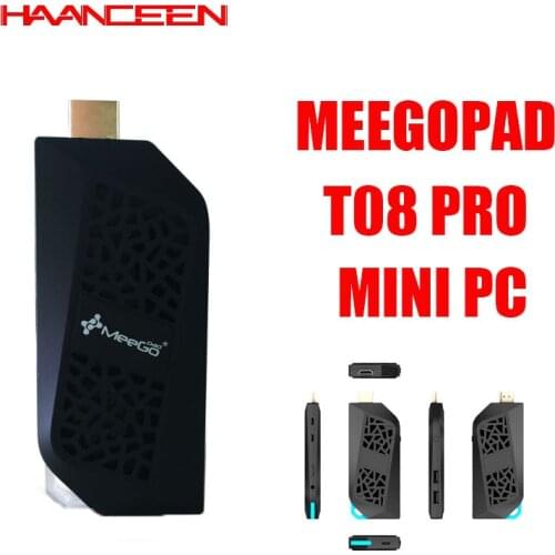 Intel Atom Cherry Trail x5-Z8350 Windows 10 Meegopad T08 Pro MINI PC 4G RAM 64G ROM Type-C Computer Stick Wtih Fan TV Box
