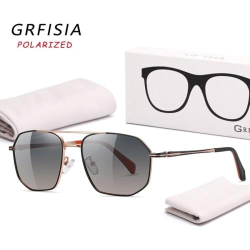 GRFISIA Fashion Polarized Sunglasses Men Women Classic Design Style Alloy Eyeglasses Frame Sun Glasses Driving Travel UV Goggles